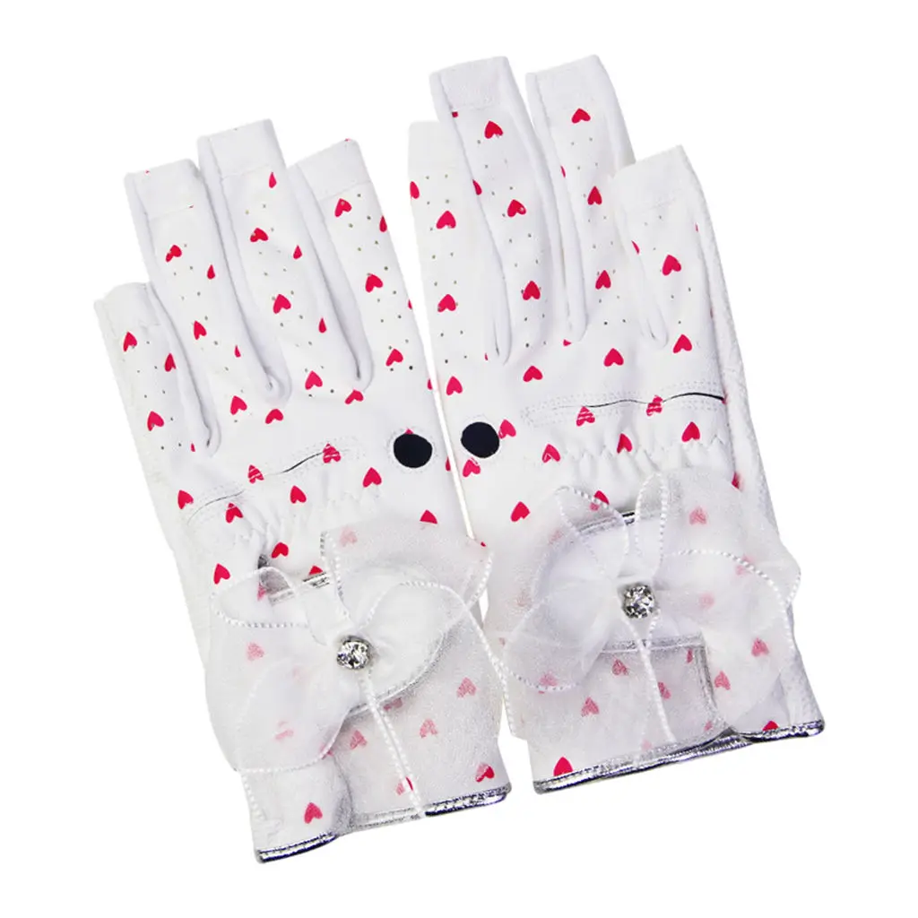 

Women's Golf Gloves,1 Pair Grip Soft Comfortable PU Ladies Golf Glove,Breathable Durable Fingerless Golf Glove