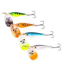 economical 4pcs set new designed 4 color long cast bait wide sequins spoon rotating metal vib artificial fishing fishing lures