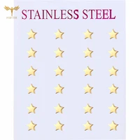 gold small earrings for girls women 3mm star stud earring women accessories stainless steel jewelry wholesale 12pair