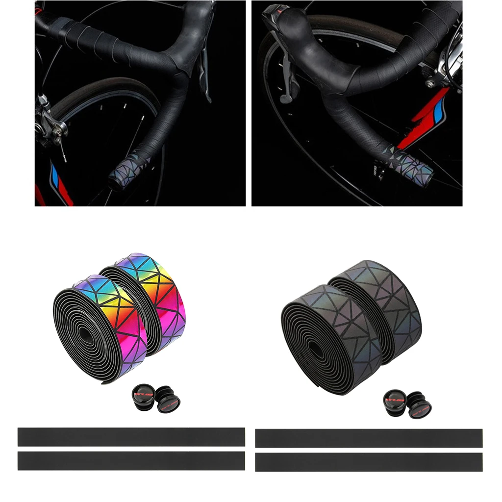 

Extra Long Gel Bike Bicycle Handlebar Grip Tape Wraps Adhesive Back with Bar Plugs for Road Bikes Cycling