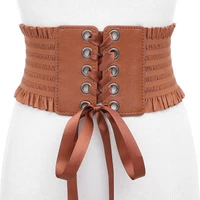 corcelet feminino high stretch bown tie waist corset decoration underbust slimming cincher girdle korse belt waisttrainer gorset