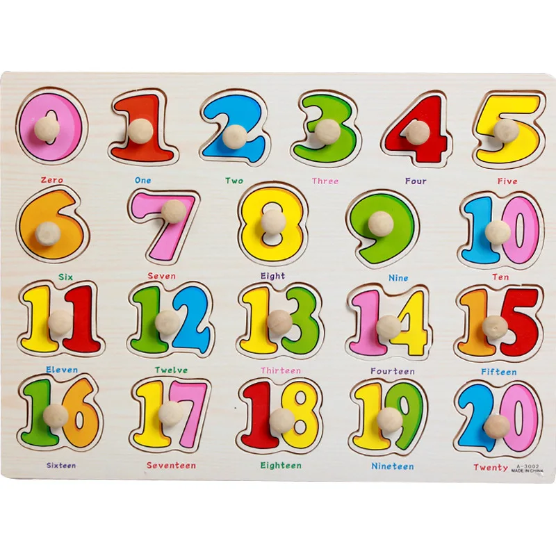 

30cm Kid Early educational toys baby hand grasp wooden puzzle toy alphabet and digit learning education souptoys child wood toy