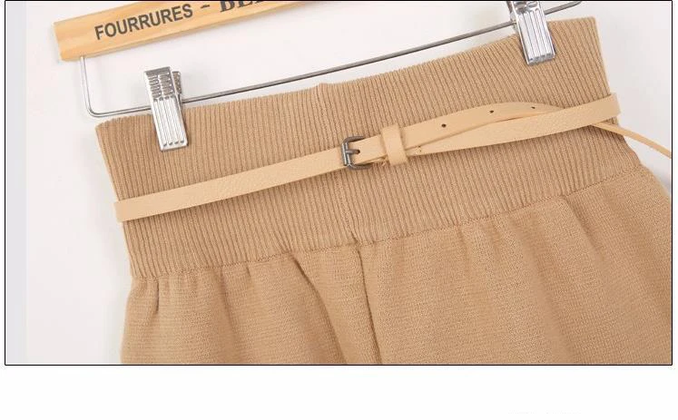 Женский костюм весна-осень свободная вязаная рубашка с V-образным вырезом и