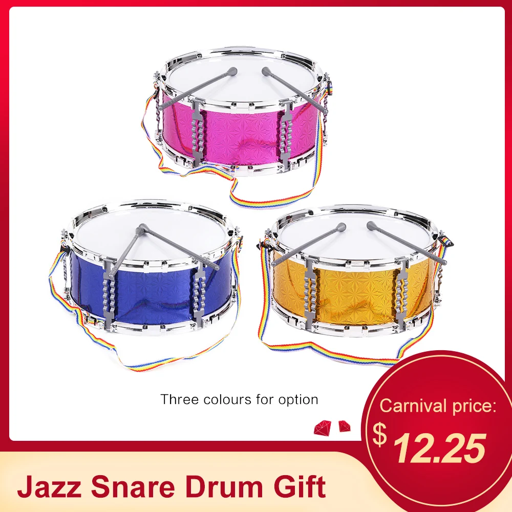 Красочный Джаз Snare барабан музыкальная игрушка барабан портативный ударный инструмент с барабаном палочки ремень для детей Рождественский подарок