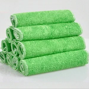 green Новое квалифицированное высокоэффективное антижировое цветное блюдо из бамбукового волокна, моющее полотенце, волшебное кухонное очищающее тряпка - Цвет: green