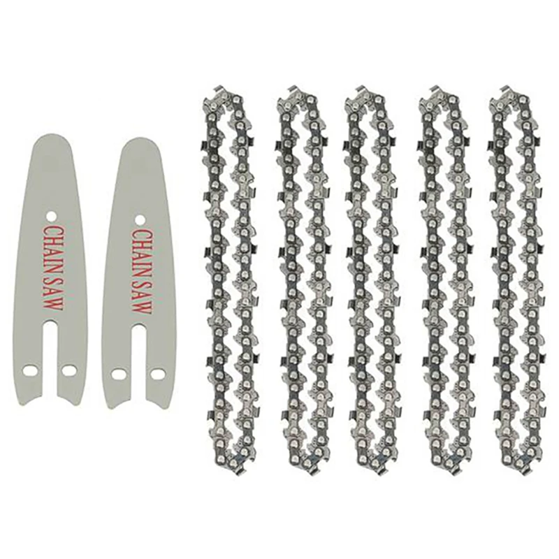 

7Pcs 4Inch Chains And Guides Set For Mini Pruning Saw Electric Saw High Quality And Durable Chainsaw Accessories