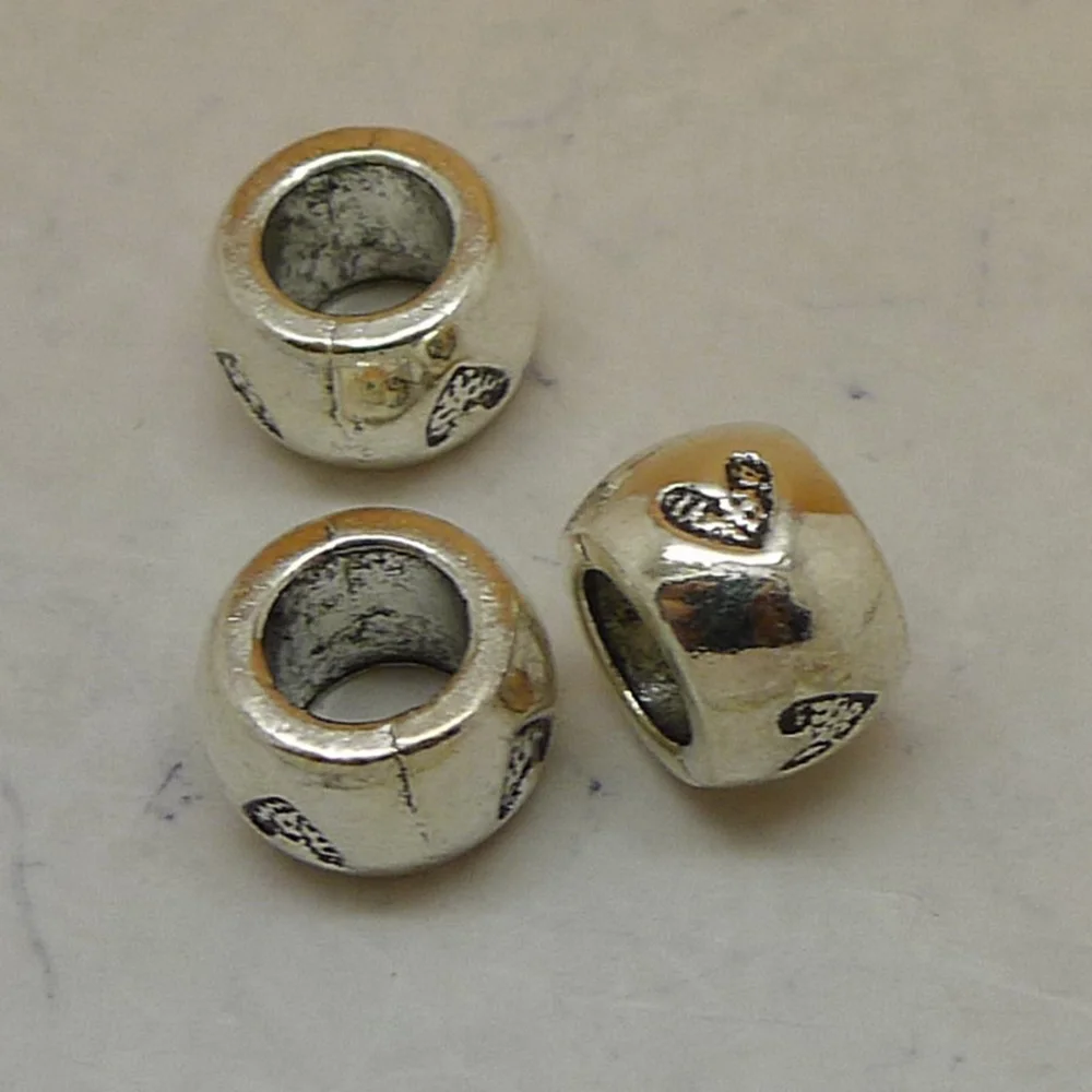 

Jewelry Findings Components Love Big Hole Beads 9x7mm 10pcs