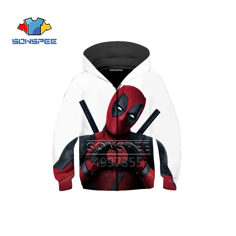 SONSPEE/толстовка с 3D принтом Дэдпул супергероев Marvel 2; повседневные толстовки для мальчиков и девочек-подростков; уличная толстовка с капюшоном; забавная одежда; Z15