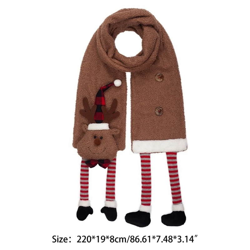 Bufanda de Cachemira suave de 50lb de alce, bufandas largas a cuadros de B&uacute;falo, chal Unisex de Navidad-4
