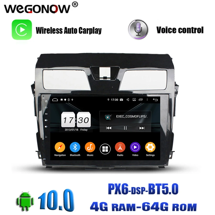 Автомобильный DVD плеер PX6 DSP TDA7851 Android 10 0 8 ядер 64 Гб ПЗУ GPS карта RDS радио Wi Fi Bluetooth 5