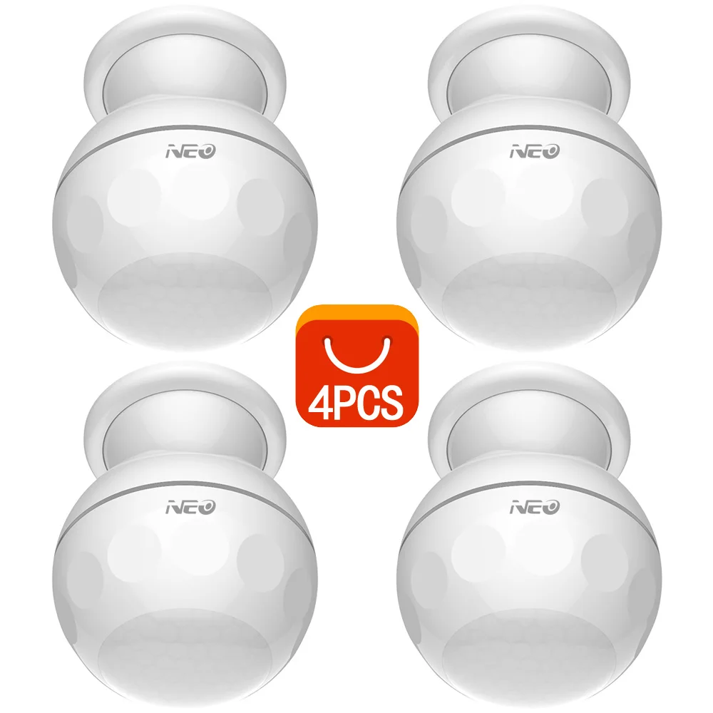 4PCS NEO COOLCAM умный WiFi PIR датчик движения с магнитный держатель домашней сигнализации Система поддержки IFTTT умный дом автоматизация - Цвет: 4PCS