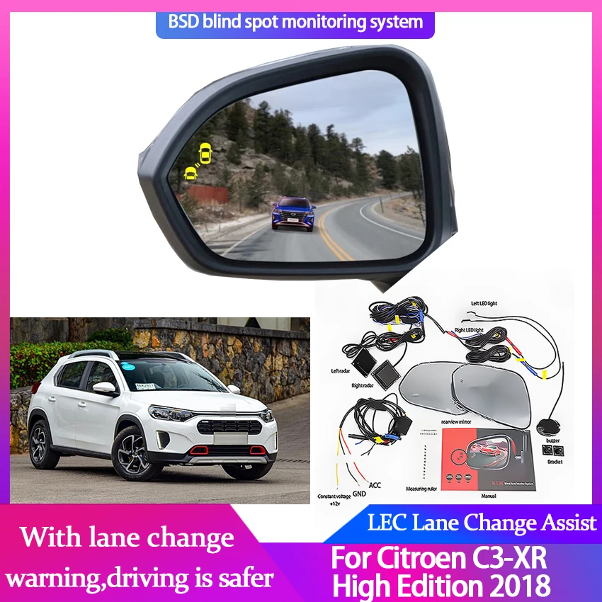 

For Citroen C3-XR High Edition 2018 BSD BSM Blind Spot Radar Detection Microwave Sensor LCA Mirror Light Alarm
