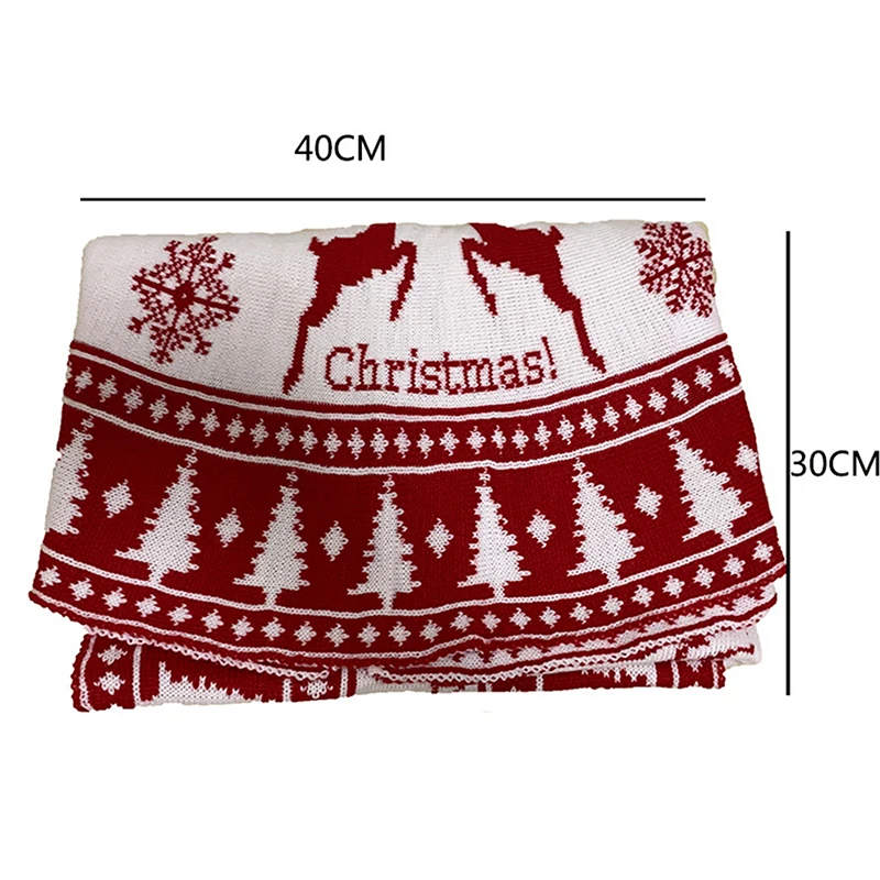 

Низ для новогодней елки 90 см/122 см, с рисунком снежинки, оленя, Красная Вязаная юбка для рождественской елки, Новинка