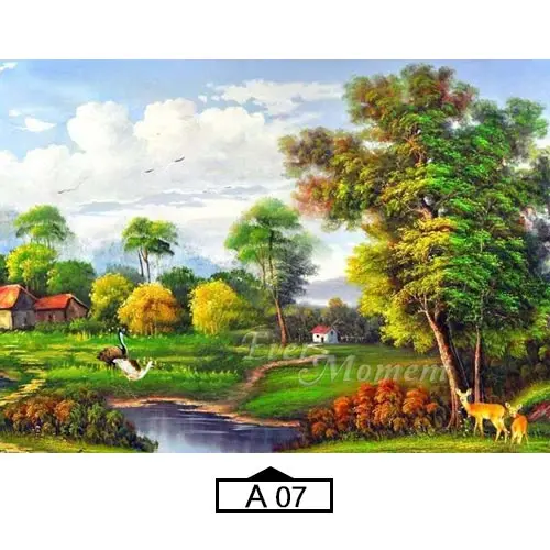 A07 Алмазная картина Ever Moment, пейзаж, дом, река, Полная площадь, стразы, 5D, сделай сам, алмазная вышивка ASF1807 - Цвет: A07