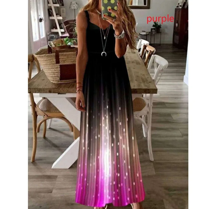 

Женское Свободное длинное платье без рукавов, повседневное ТРАПЕЦИЕВИДНОЕ ПЛАТЬЕ С уникальным узором, платье до щиколотки