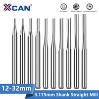 xcan carbide end mill 10pcs 3 175 shank 2 flute straight slot milling cutter mdf plastic wood cutter cnc machine router bit