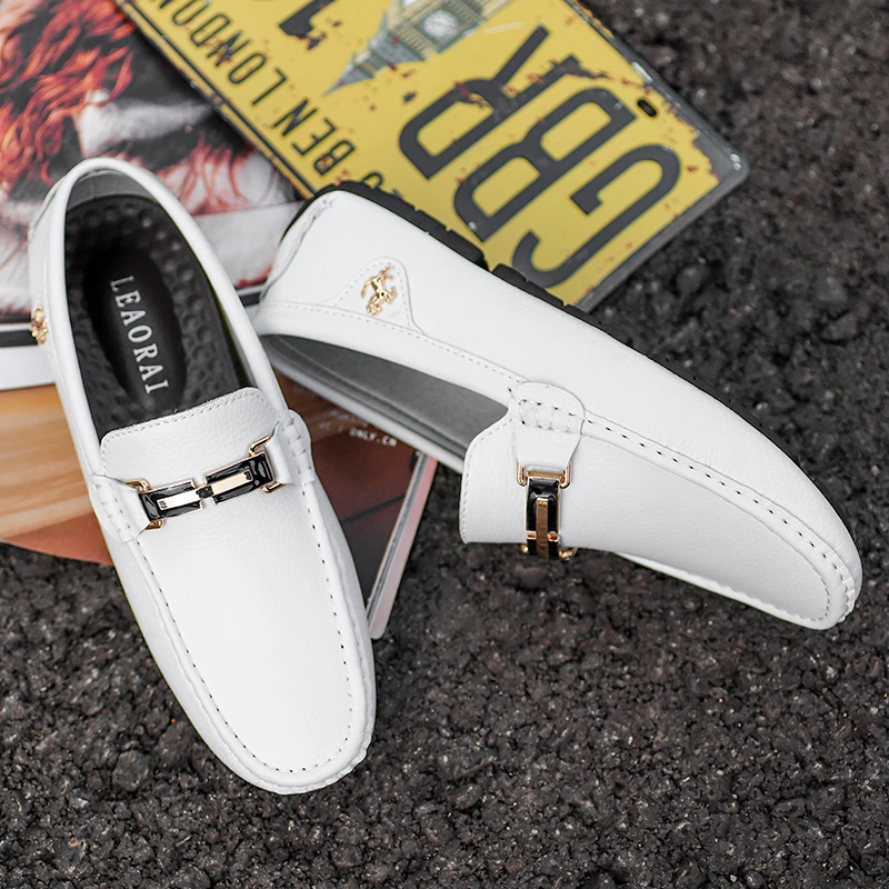 Мужские повседневные Лоферы FIXSYS плоская подошва Мокасины без застежки дышащие