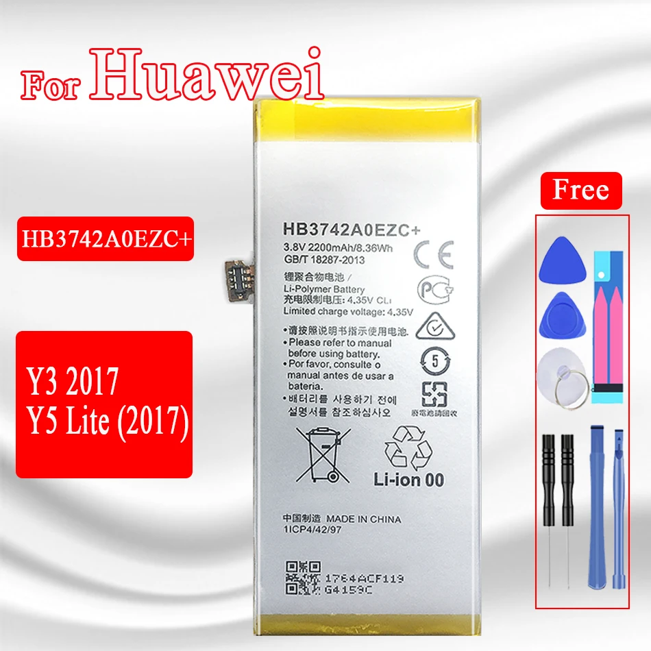 

Mobile Phone Battery HB3742A0EZC+ For Huawei Y3 2017 Y5 Lite (2017) CRO-L02 CRO-L03 CRO-L22 CRO-L23 CRO-U00 CRO-LX2 CRO-LX3