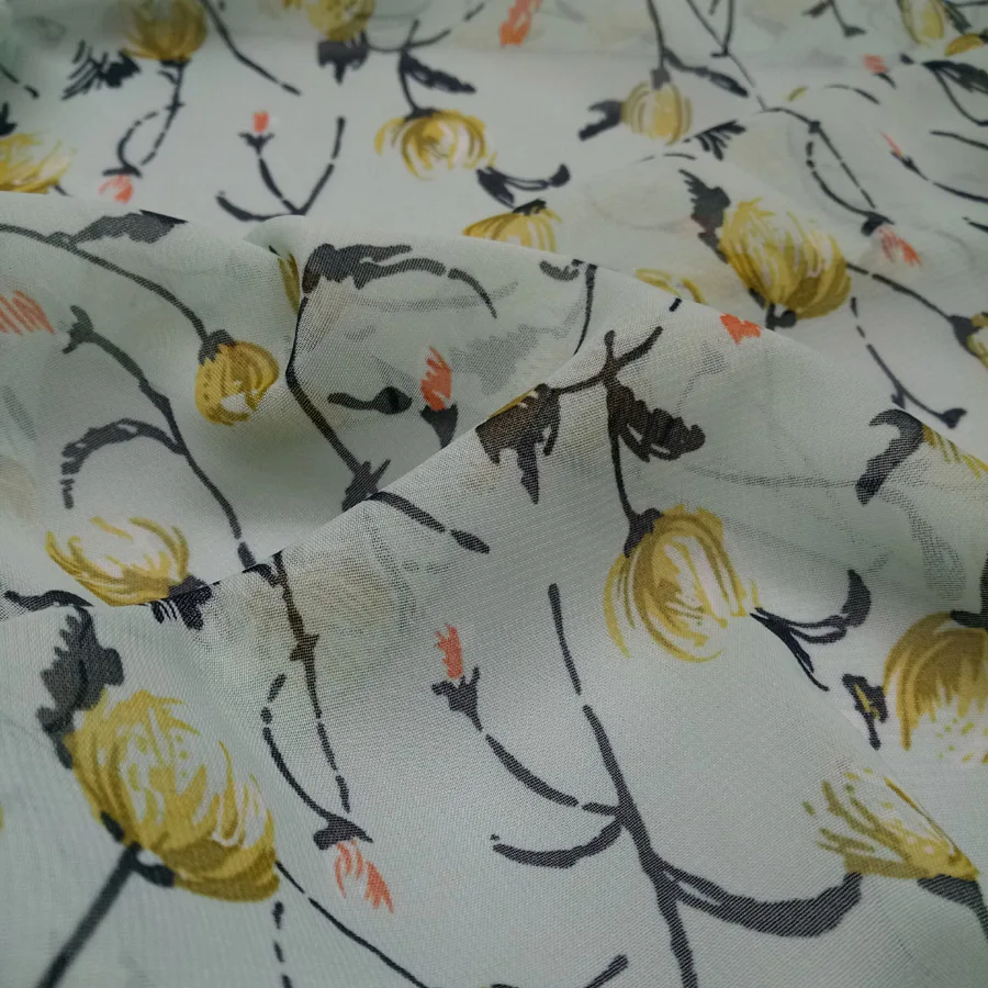 Необычный цветочный печатный материал мягкий дышащий Шарф ткань для рукоделия