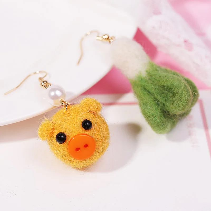 2021 Специальное предложение серьги в Корейском стиле виде животных шерстяные
