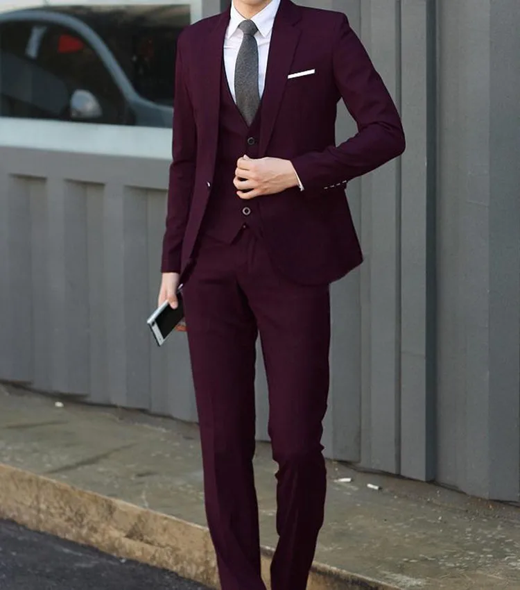 Новый стильный мужской костюм FuyBill из трех предметов весенний профессиональный
