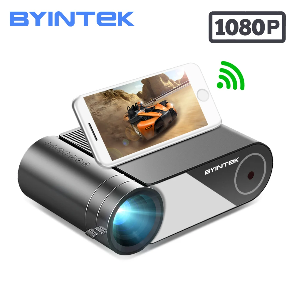 Мини проектор BYINTEK K9 HD 720P 1080P светодиодный портативный домашний кинотеатр