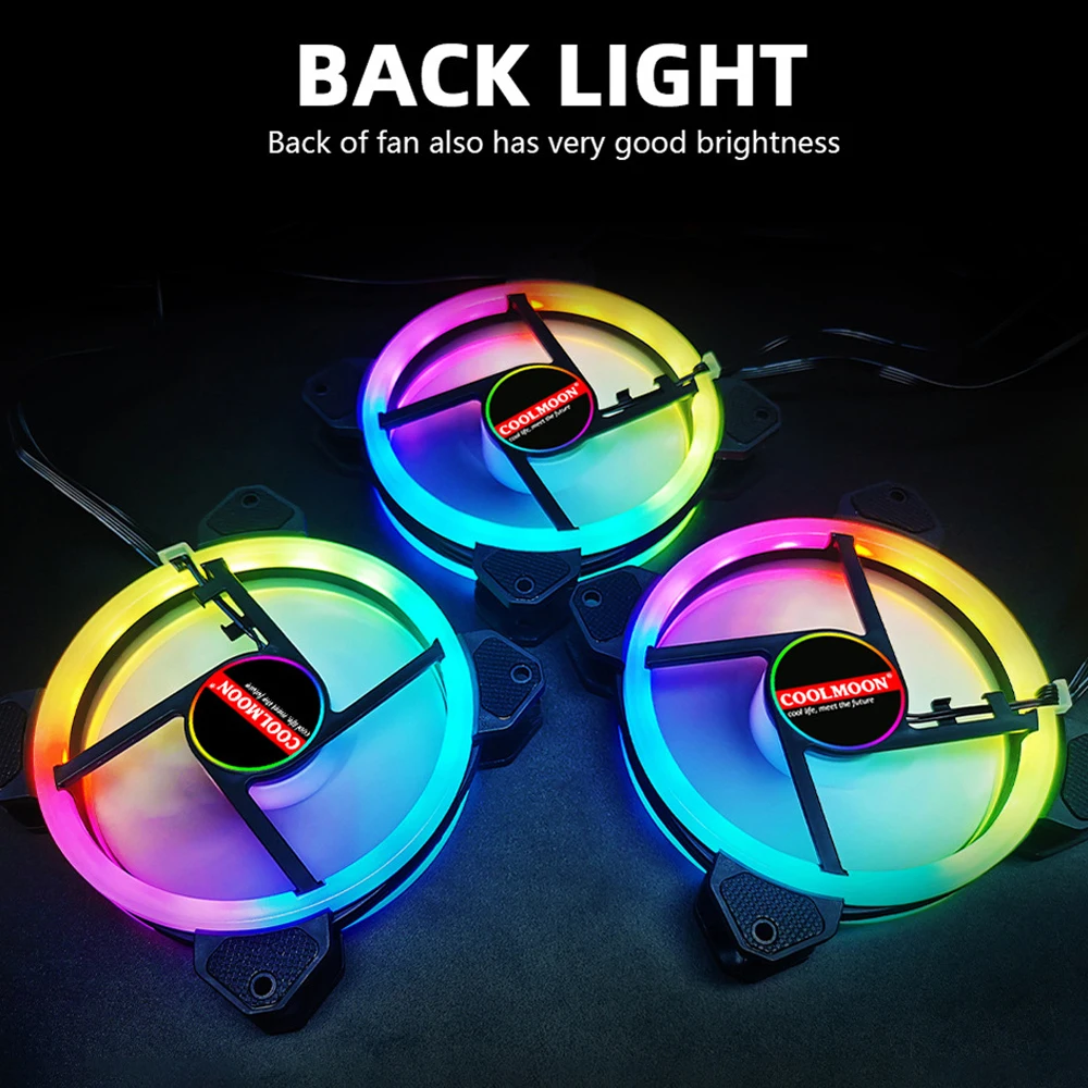 Кулер COOLMOON для ПК с RGB-подсветкой 120 мм 6 контактов 12 В | Компьютеры и офис