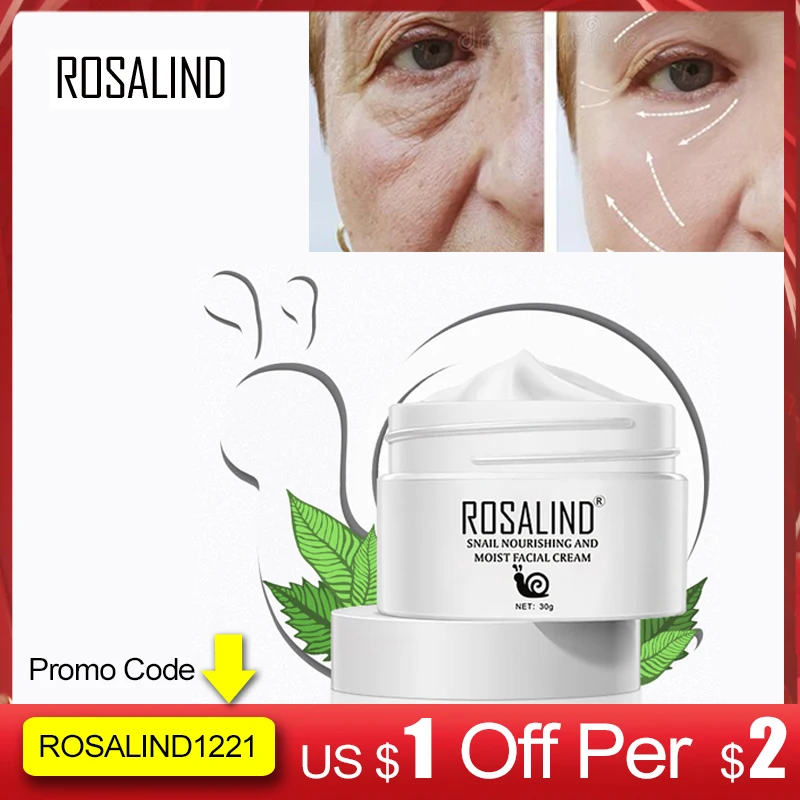 ROSALIND, против морщин, против старения, для лица, улиточный крем, гиалуроновая кислота, питательный уход за кожей, для акне, для кожи, светлее, отбеливающий крем