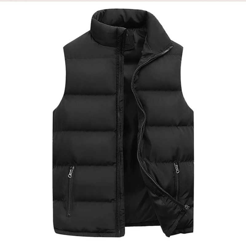 

2021 New Autumn Mens Vest Jacket Warm Sleeveless Jackets Male Winter Casual Waistcoat Vest Plus Size Veste Homme Brand Clothing