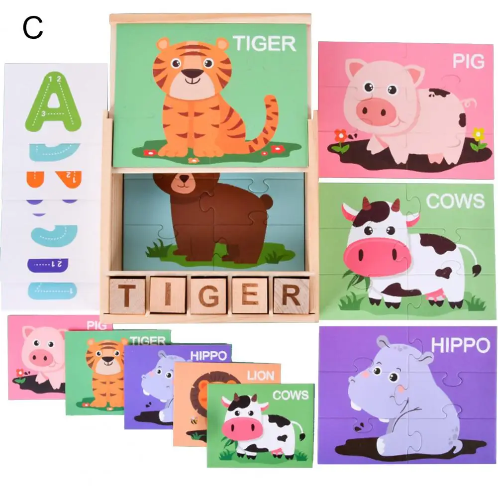 

Children Montessori Early Educational Jigsaw Puzzle Words Alphabet Learning Attractive Puzzle Blocks Toys Matching Board