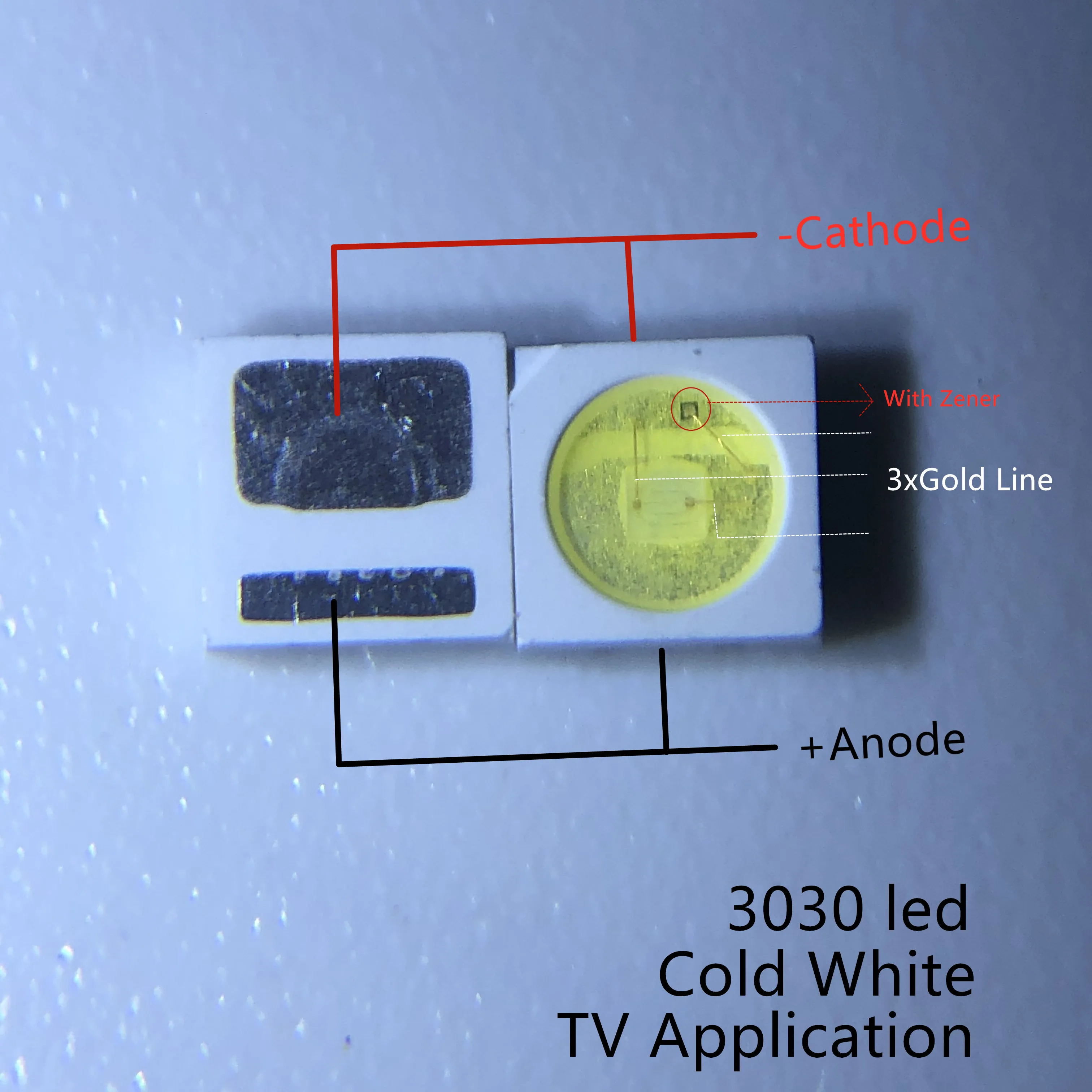 1000 шт. светодиодный светильник EVERLIGHT 1 Вт 3030 3 в холодный белый 80 90LM ТВ применение 62