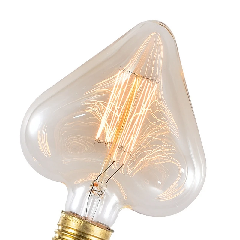 

4pcs Heart Shape New Style Beautiful Edison Bulb Glass Cover Decoration Traditional Bulb E27 base