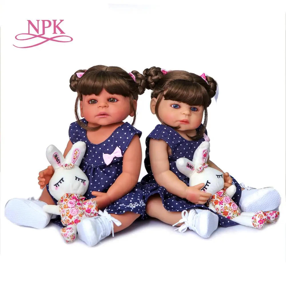 NPK 55 см оригинальная полноразмерная силиконовая кукла новорожденная девочка