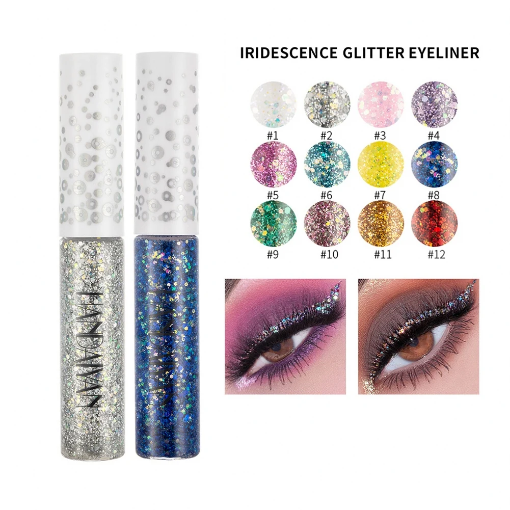 

12 Packs of Diamond Glitter Liquid Eyeliner Durable Waterproof Makeup Shimmer And Shine Eye Pencil Makeup Beauty Tools