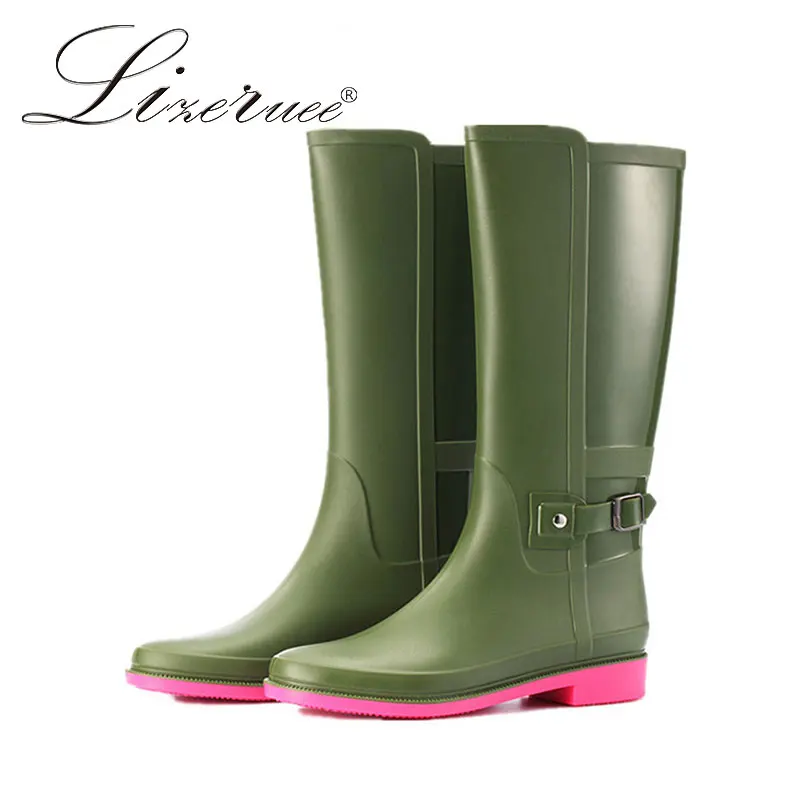 Женские резиновые сапоги для дождливой погоды Новая модная женская обувь Сапоги