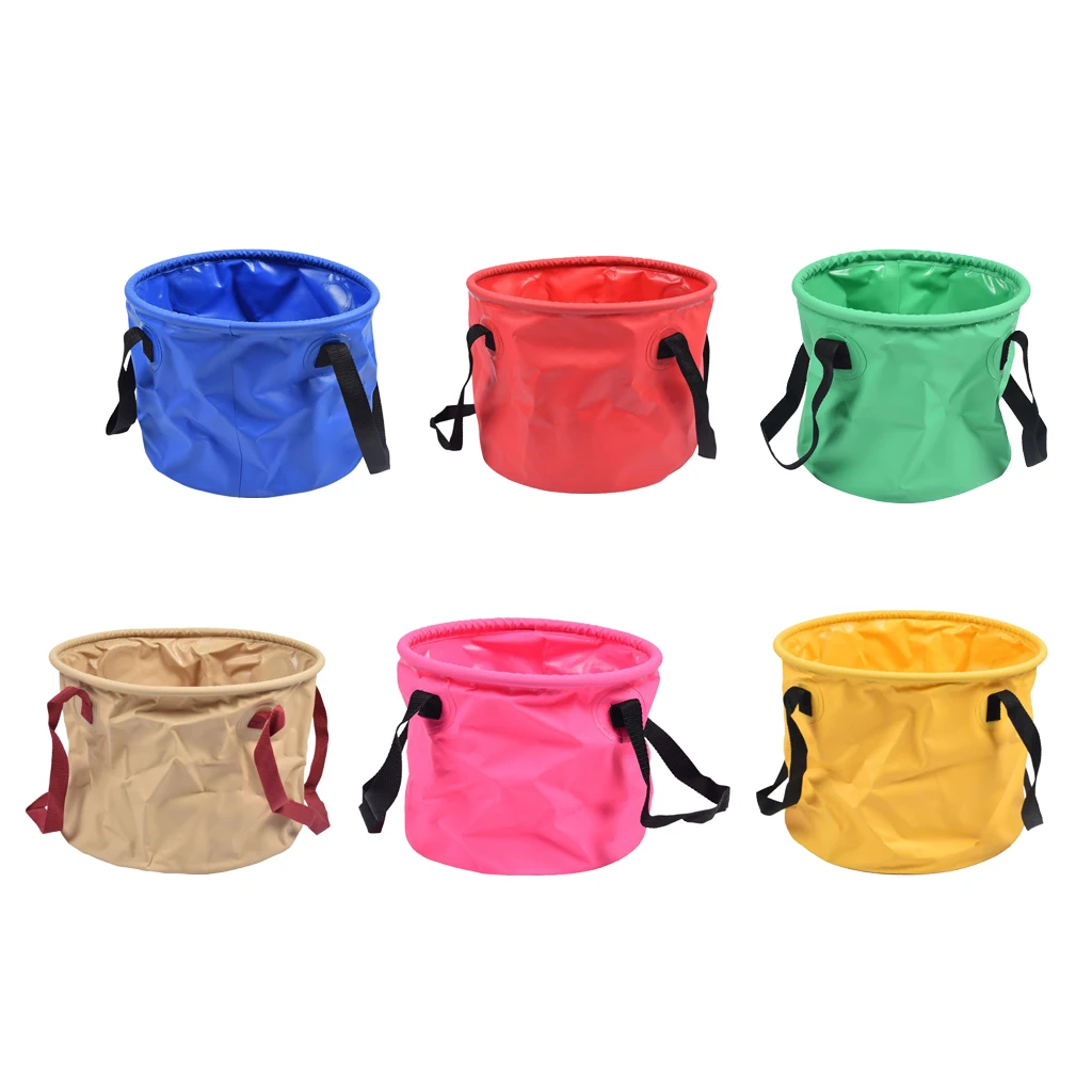 

Large Capacity Water Bucket Container, Outdoor Camping Travel Liquid Folding Pack Carrier, Multi-Purpose Wash Bag - (Green)