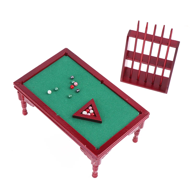 

1:12 миниатюрный деревянный бильярдный стол для кукольного домика, Набор кукольной мебели, модель игрушки для украшения кукольного домика