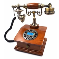 fashion wood phone antique landline telephone vintage phone home phone fitte phone with drawer telefone with rd box drawer