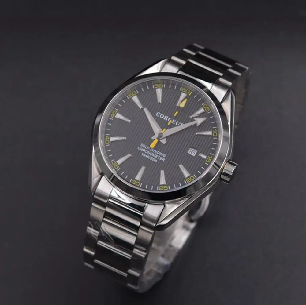 

Corgeut 41mm men clock miyota 8215 Automatic calendar date Mechanical Sapphire Glass men wristwatch luxury top brand