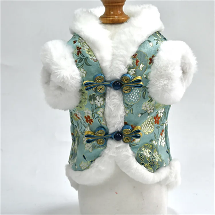 

Chinese New Year Dog Tang Suit Coat Jacket Thick Warm Dog Clothes Winter Pet Clothing Poodle Pomeranian Bichon Yorkie Clothing