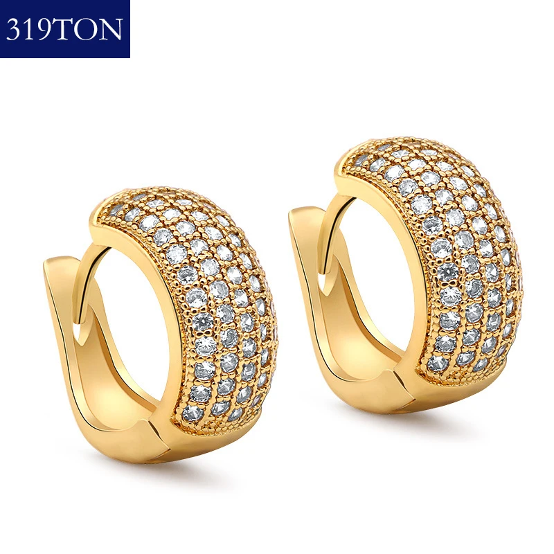 

319TON Fashion gold earrings vintage 18K Gold plated Silver Color jewlery hoop earrings accessories dangle earrings for women 20