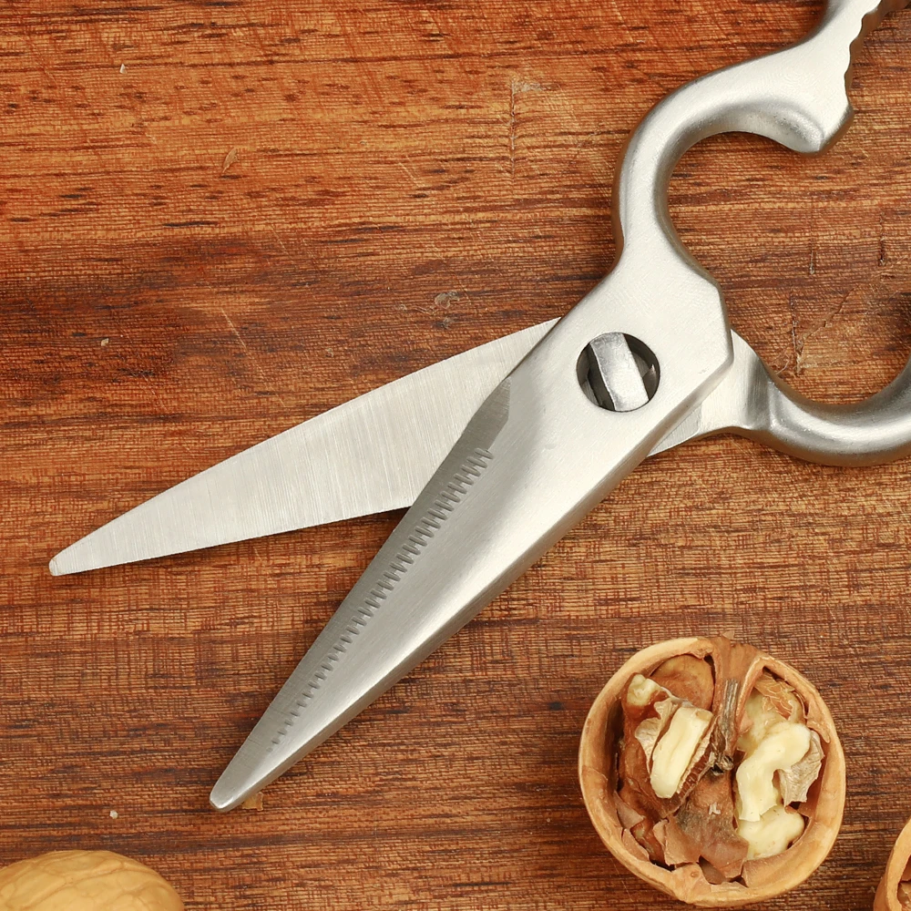 WAK-Tijeras de cocina multifuncionales, herramientas de acero inoxidable lavables para nueces, huesos de pollo y verduras, tijeras extra&iacute;bles-2