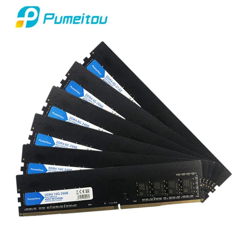 Оперативная память Pumeitou AMD Intel DDR4 4 ГБ 8 16 2133 2400 2666 МГц для настольного компьютера 288