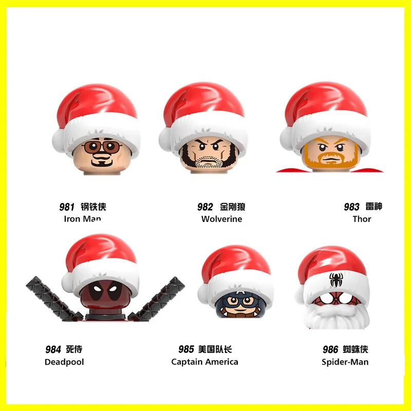 

Superheroes Mini Figures Blocks Iron Manwolverine Thor Deadpool Spiderman Bricks Building Blocks Assembled Model Toys Gifts