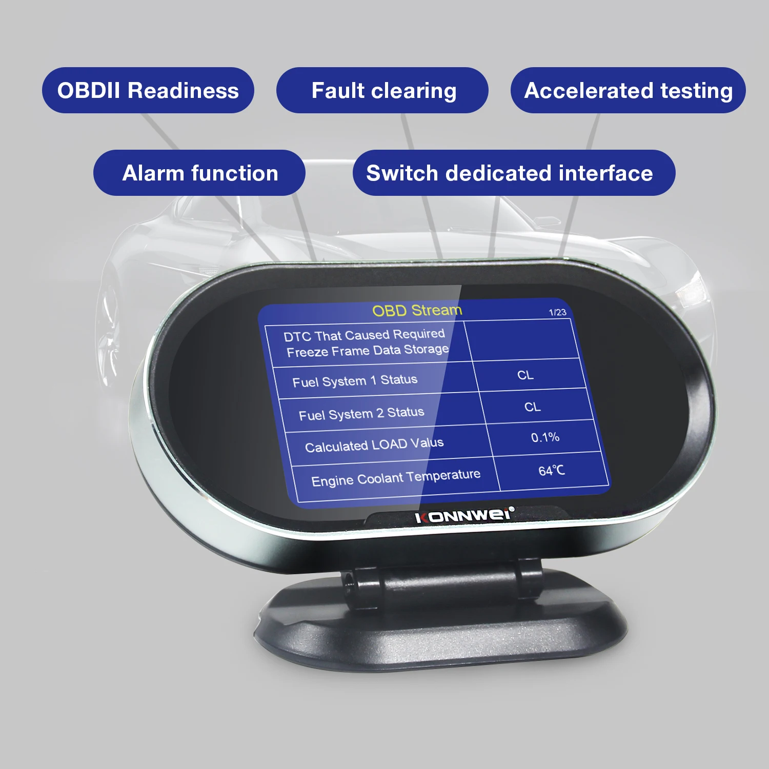 Автомобильный бортовой компьютер KONNWEI KW206 OBD2 сканер комплект сигнализации