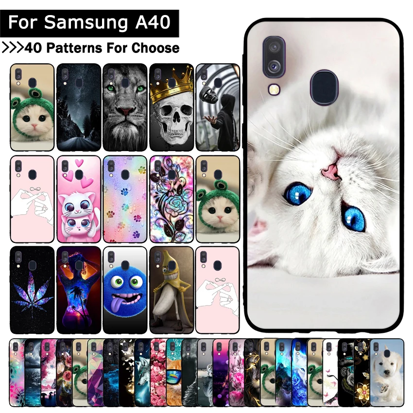 Цветной Модный Роскошный чехол для samsung Galaxy A40, Ультратонкий Мягкий ТПУ чехол, чехол для телефона, защитный чехол s fundas
