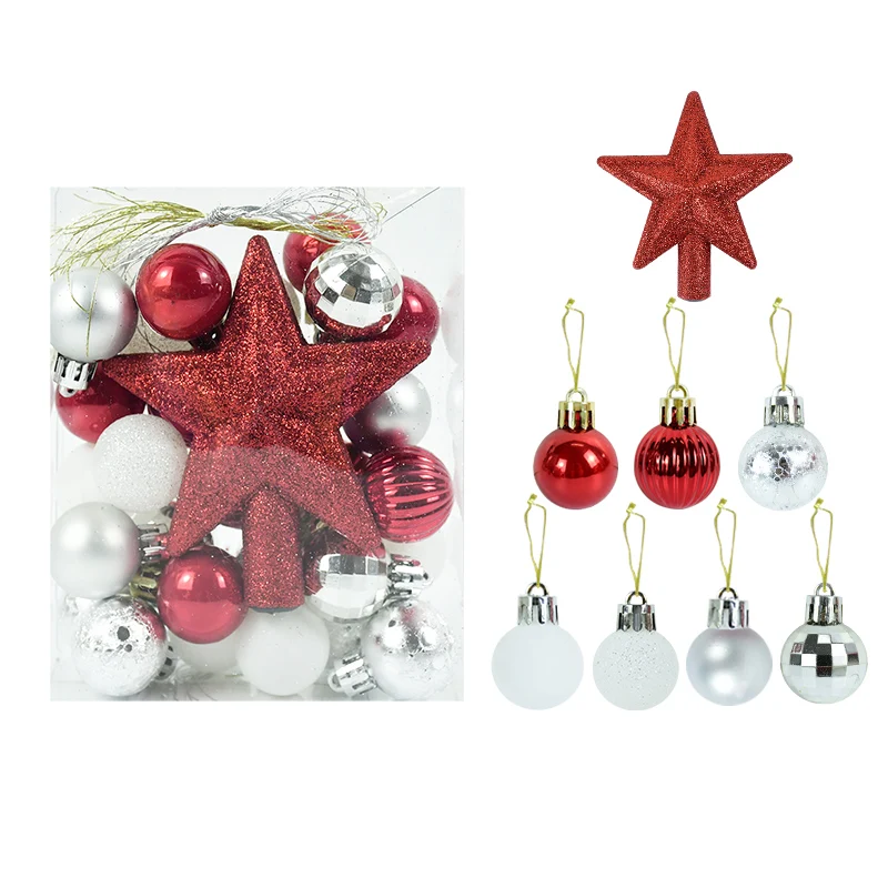 

30 шт./компл. подвеска в виде рождественских шариков, Елочное украшение, звезда, Топпер, Рождественское украшение, домашние новогодние подарк...