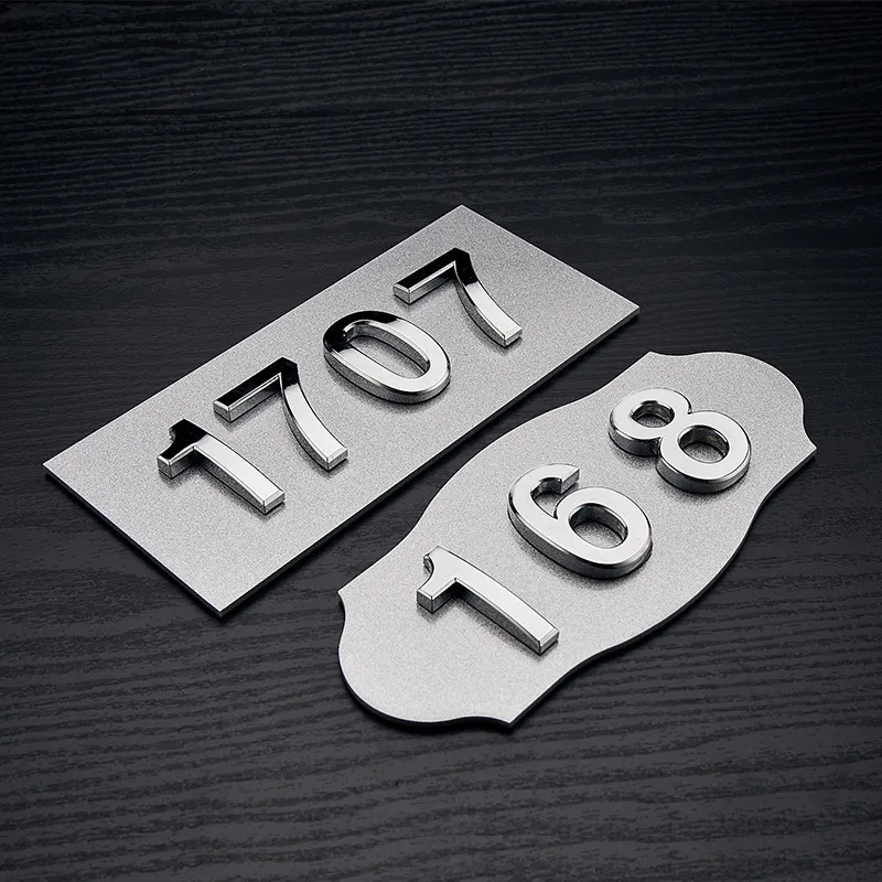 

0-9Number Zinc Alloy Electroplated Digital Acrylic Base Plate Custom Exquisite Number Plate
