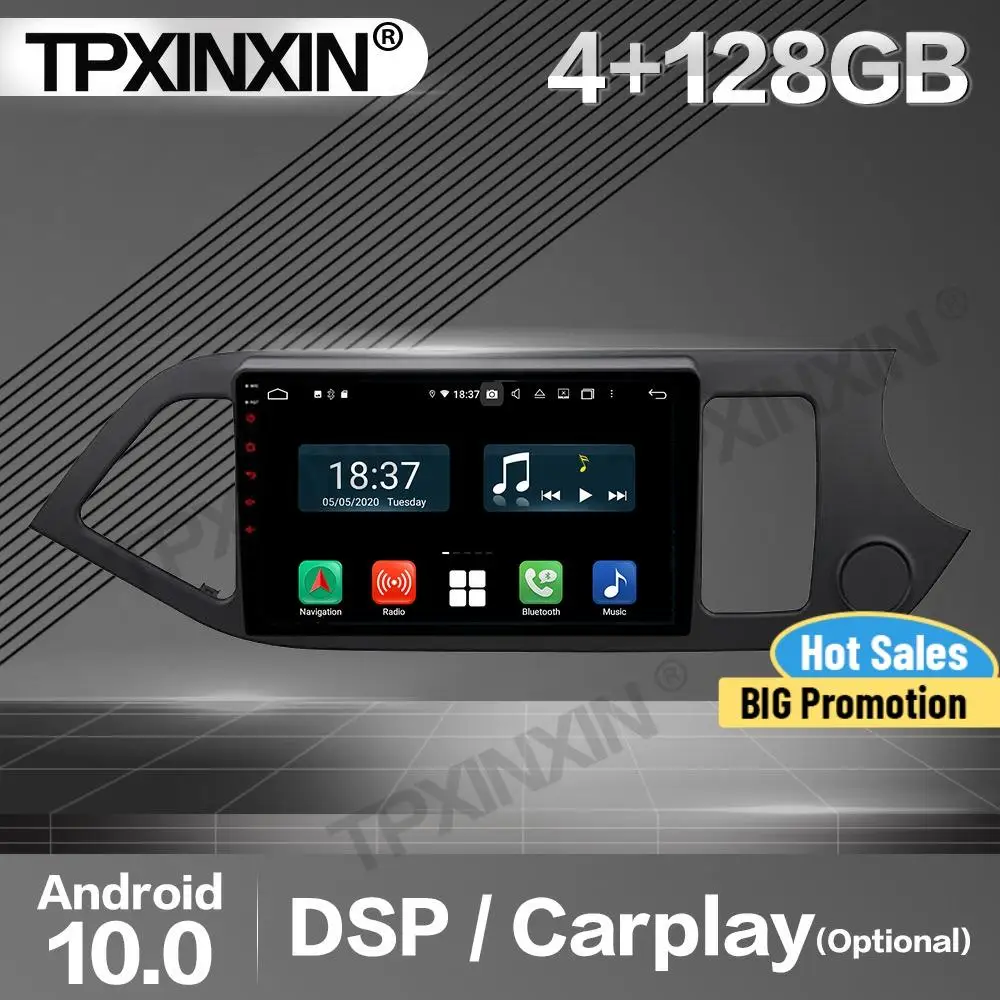 

128G Carplay Car Radio 2 Din Stereo Receiver Android For Kia Picanto Morning 2012 2013 2014 2015 RHD GPS Navi Player Audio Unit