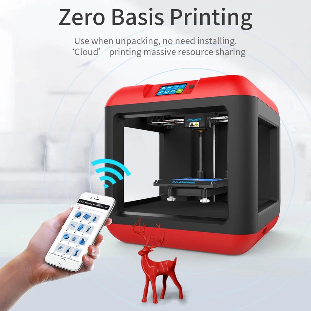 Bestellen Flashforge Finder 2,0 3D Drucker Kit Wifi FDM DIY Impresora 3d Abnehmbare Plattform 3D Wolke Druck Hohe Präzision Pla Abs Drucken
